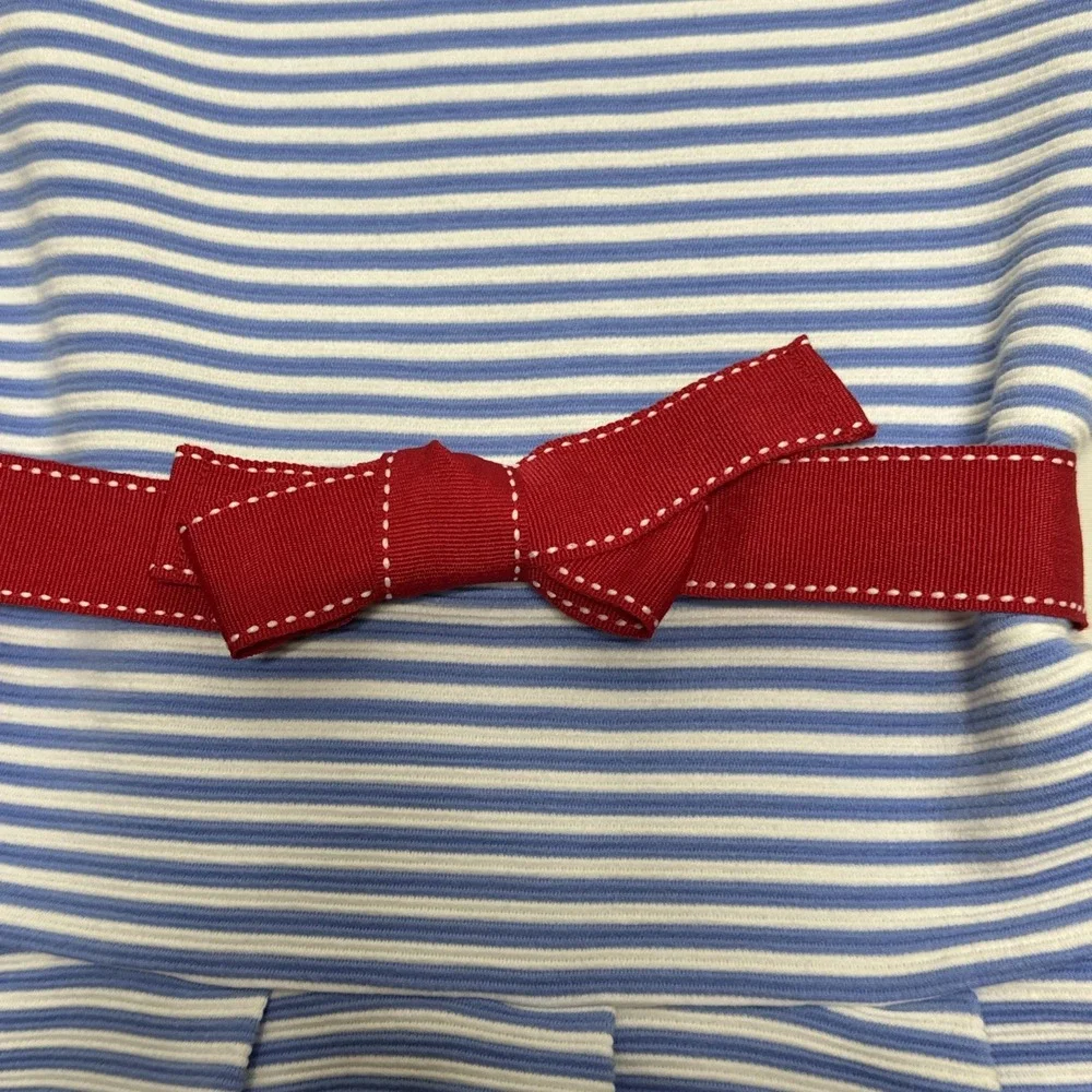 EUC Gymboree Girls Size 6  Striped Dress And Red Ribbon Sash Sleeveless